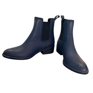 Jeffrey Campbell Womens 10 Havana Last Blue Ankle Rain Chelsea‎ Boots Designer